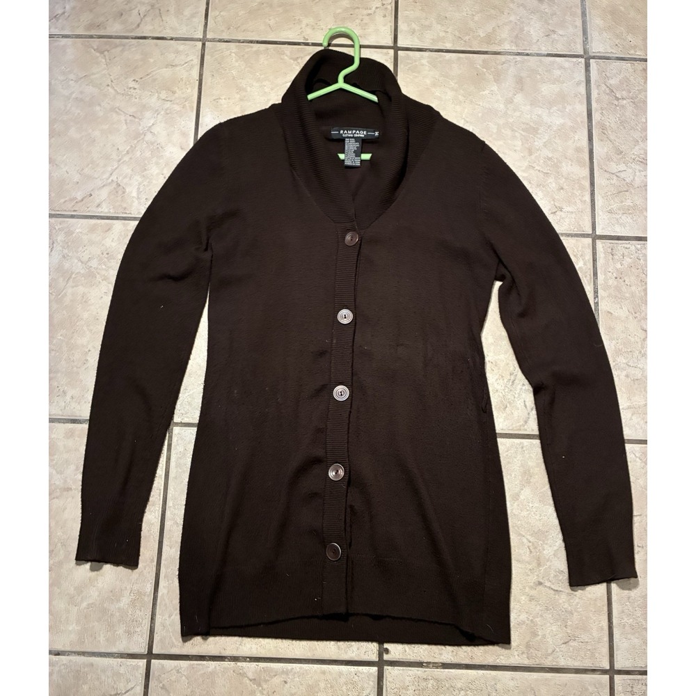 Vintage Rampage Brown Women's Size Medium Button Up Long Sleeve Coat Jacket